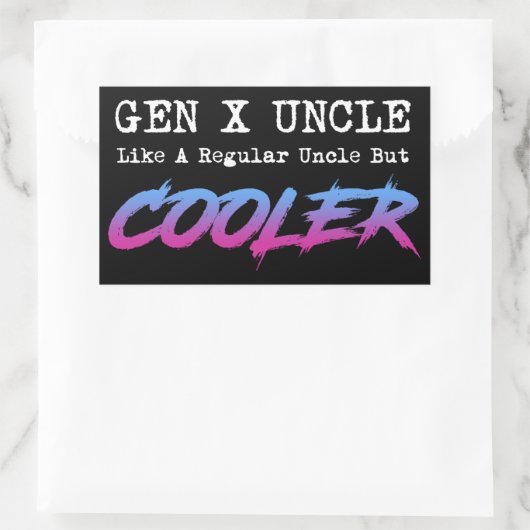 X世代の叔父 – 通常の叔父のようにも 長方形シール (バッグ)