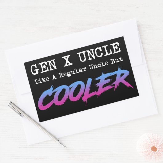 X世代の叔父 – 通常の叔父のようにも 長方形シール (封筒)