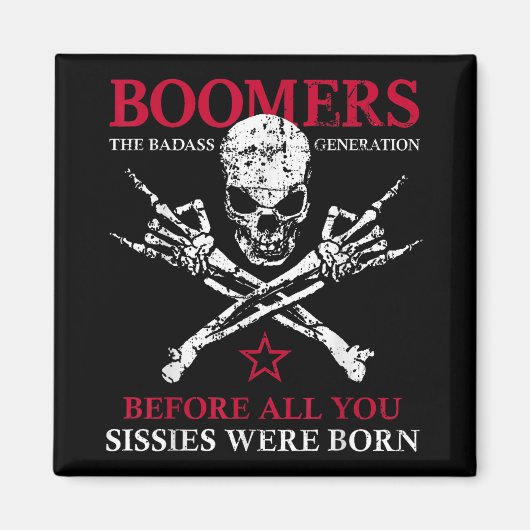 X世代の団塊世代の皆さんがBoだった マグネット (正面)