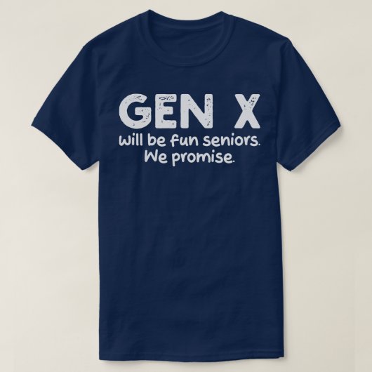x世代は我々が約束するおもしろい高齢者 tシャツ (デザイン正面)