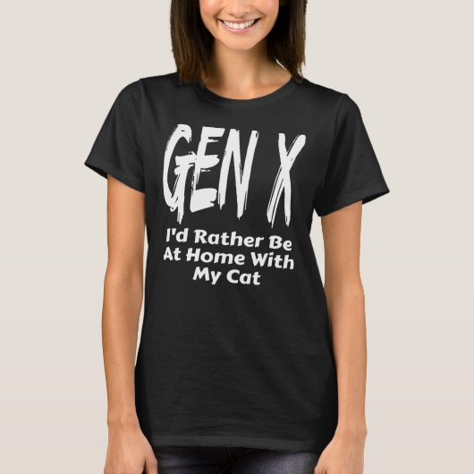X世代はX世代の猫と暮らしたい Tシャツ (正面)