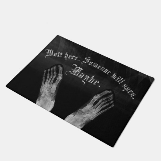 X光線の放射線学の医学の足は玄関マットをここに待っています ドアマット (アングル)