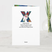 X字/赤いリボン付きサンタクロース シーズンカード (裏面)