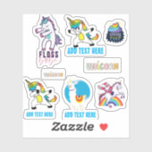 x形ユニコーンかわいいおもしろいかわいいダブ絵文字8 シール (シート)