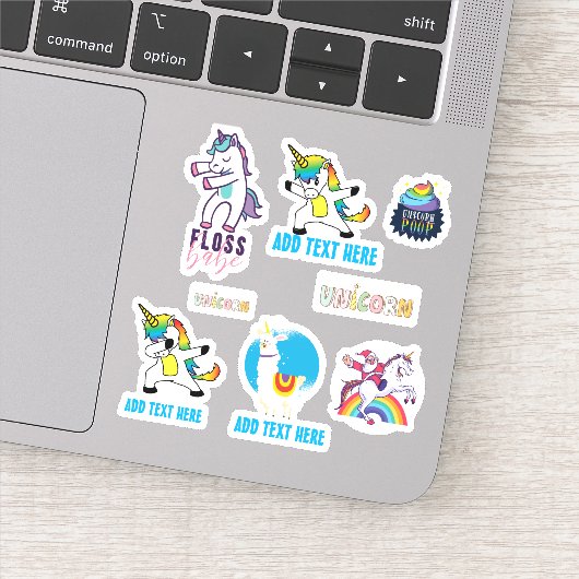 x形ユニコーンかわいいおもしろいかわいいダブ絵文字8 シール (詳細)