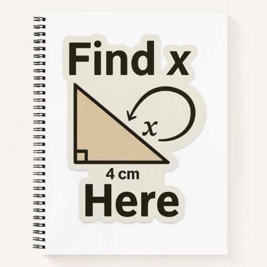 X数学のジョークのステッカーを見つけるおもしろい- Geometry Pun ノートブック (正面)