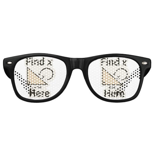 X数学のジョークのステッカーを見つけるおもしろい- Geometry Pun レトロサングラス (正面)
