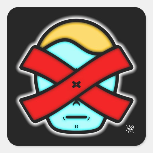 X氏 – 匿名ミステリアス人物v2スクエアスティック スクエアシール (正面)