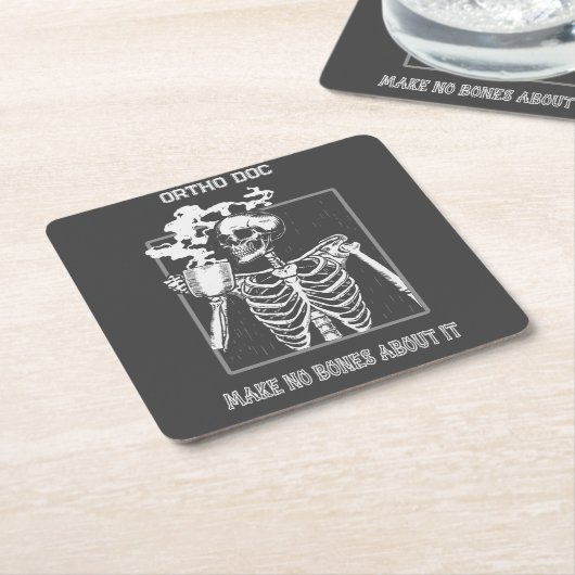 X線おもしろいカスタマイズ可能な医療ジョブオルソドドキュメント スクエアペーパーコースター (アングル)