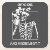 X線おもしろいカスタマイズ可能な医療ジョブオルソドドキュメント スクエアペーパーコースター (正面)