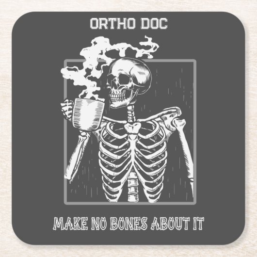 X線おもしろいカスタマイズ可能な医療ジョブオルソドドキュメント スクエアペーパーコースター (正面)