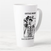 X線おもしろいカスタマイズ可能な医療ジョブオルソナース カフェラテマグ (右アングル)