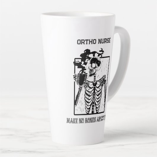 X線おもしろいカスタマイズ可能な医療ジョブオルソナース カフェラテマグ (右アングル)