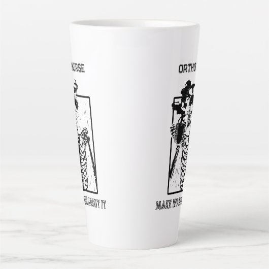 X線おもしろいカスタマイズ可能な医療ジョブオルソナース カフェラテマグ (正面)
