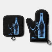 X線お祝いスケルトン&ワイン 鍋つかみ&鍋敷きセット (正面)