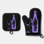 X線お祝いスケルトン&ワイン 鍋つかみ&鍋敷きセット (正面)