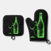 X線お祝いスケルトン&ワイン 鍋つかみ&鍋敷きセット (正面)