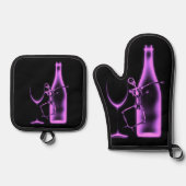 X線お祝いスケルトン&ワイン 鍋つかみ&鍋敷きセット (正面)