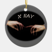 X線のクリスマスのオーナメント指の接触 セラミックオーナメント (正面)