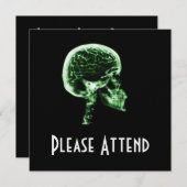 X線のスカルの頭脳-緑 招待状 (正面/裏面)
