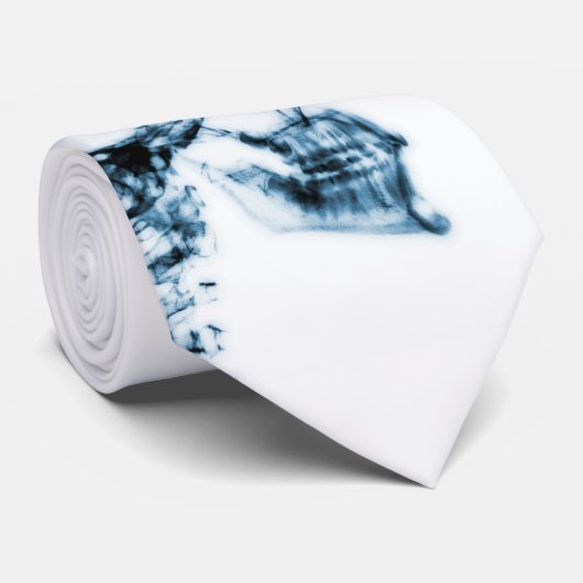 X線のスカルの頭脳-青 ネクタイ (ロール)