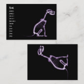 X線の小犬の骨組モデル-紫色 名刺 (正面/裏面)