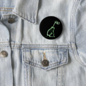 X線の小犬の骨組モデル-緑 缶バッジ (インサイチュ)