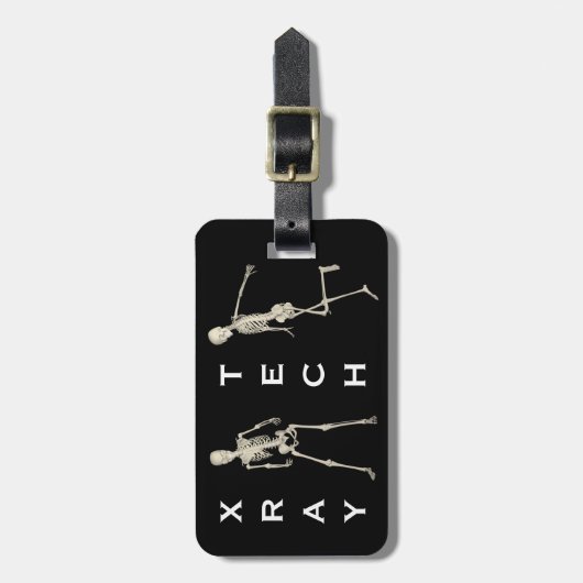 X線の技術および3つのおもしろいの骨組 ラゲッジタグ (正面縦)