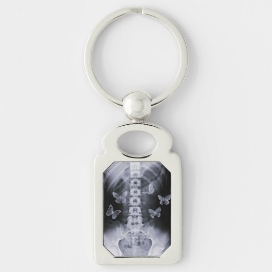 X線の概念的な蝶Keychain キーホルダー (正面)