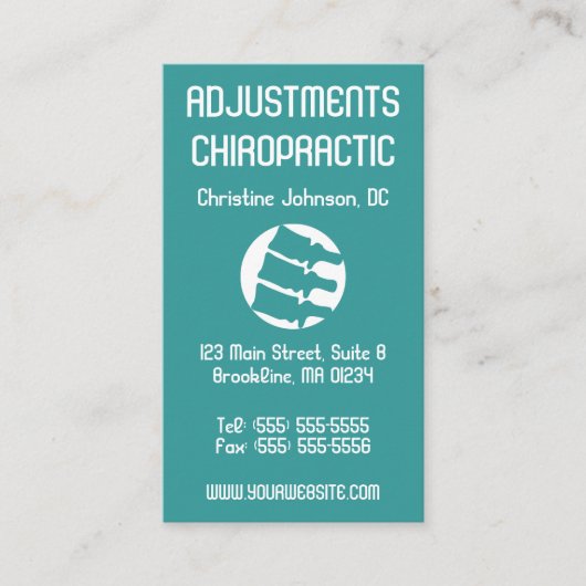 X線の芸術の縦のカイロプラクティックの名刺 名刺 (正面)