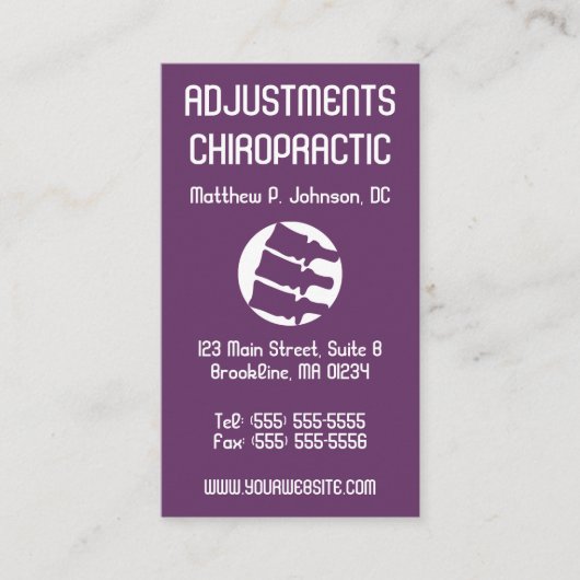 X線の芸術の縦のカイロプラクティックの名刺 名刺 (正面)