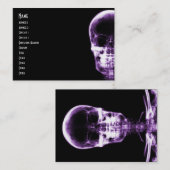 X線の視野の骨組スカル-紫色 名刺 (正面/裏面)