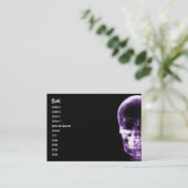 X線の視野の骨組スカル-紫色 名刺 (スタンド正面)