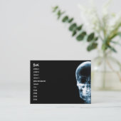 X線の視野の骨組スカル-青 名刺 (スタンド正面)