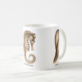 X線の貝殻のマグはとの、タツノオトシゴおよびイチジクWhelk コーヒーマグカップ (正面右)