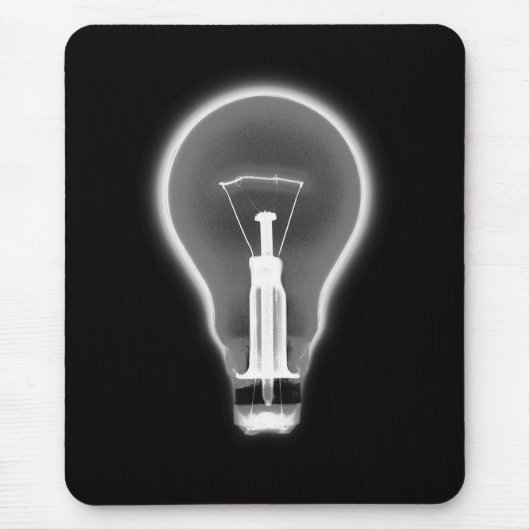 X線の電球の黒及び白 マウスパッド (正面)