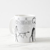 X線の骨組午後の散歩のNeg BW コーヒーマグカップ (正面左)
