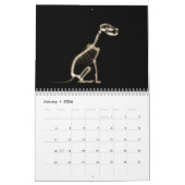 X線の骨組真夜中の散歩の黒のセピア色 カレンダー (1月 2026)