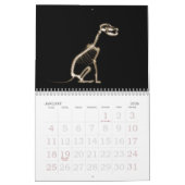 X線の骨組真夜中の散歩の黒のセピア色 カレンダー (1月 2026)