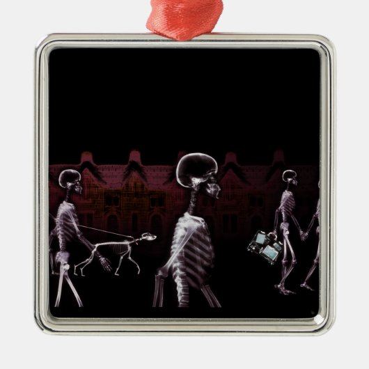 X線の骨組真夜中の散歩-オリジナル メタルオーナメント (正面)