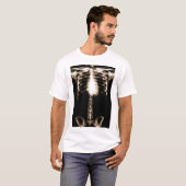 X線の骨組胴はセピア色を肋骨で補強します Tシャツ (正面フル)