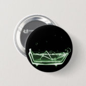 X線の骨組Bathの黒の緑 缶バッジ (正面&裏面)