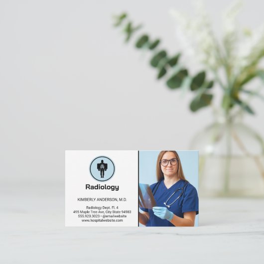 X線を検査する医師 名刺 (スタンド正面)