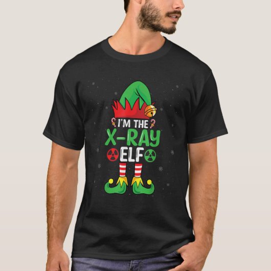 X線エルフです Xmas放射線技師 レントゲン技師 Tシャツ (正面)