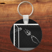 X線スケルトンサッカーゴアリーB&W キーホルダー (正面)