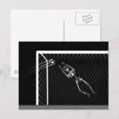 X線スケルトンサッカーゴアリーB&W ポストカード (正面/裏面)