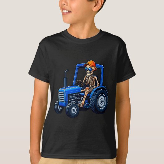 X線スケルトンサングラストラクターの運転バレンタインH Tシャツ (正面)