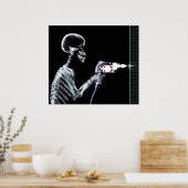 X線スケルトンドリルオリジナルの色 ポスター (キッチン)