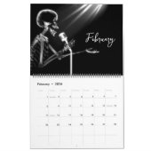 X線スケルトンブラック&ホワイト カレンダー (2月 2026)