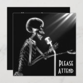 X線スケルトン歌唱レトロMIC - B&W 招待状 (正面/裏面)